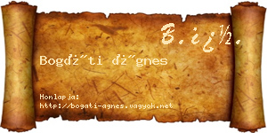Bogáti Ágnes névjegykártya