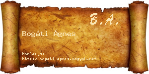 Bogáti Ágnes névjegykártya